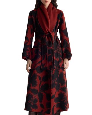 Montana Floral Print Wool Coat