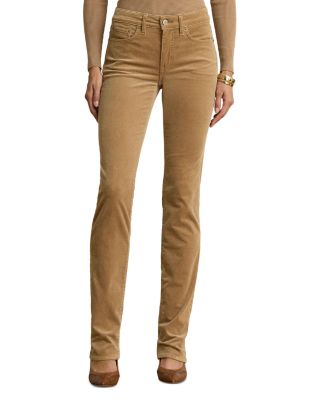 Petite Mid Rise Slim Straight Corduroy Pants