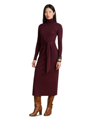 Tie Front Turtleneck Dress - Regular & Petites