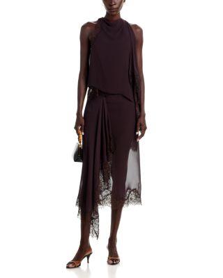 Silk Lace Trim Asymmetric Renata Top & Anais Skirt