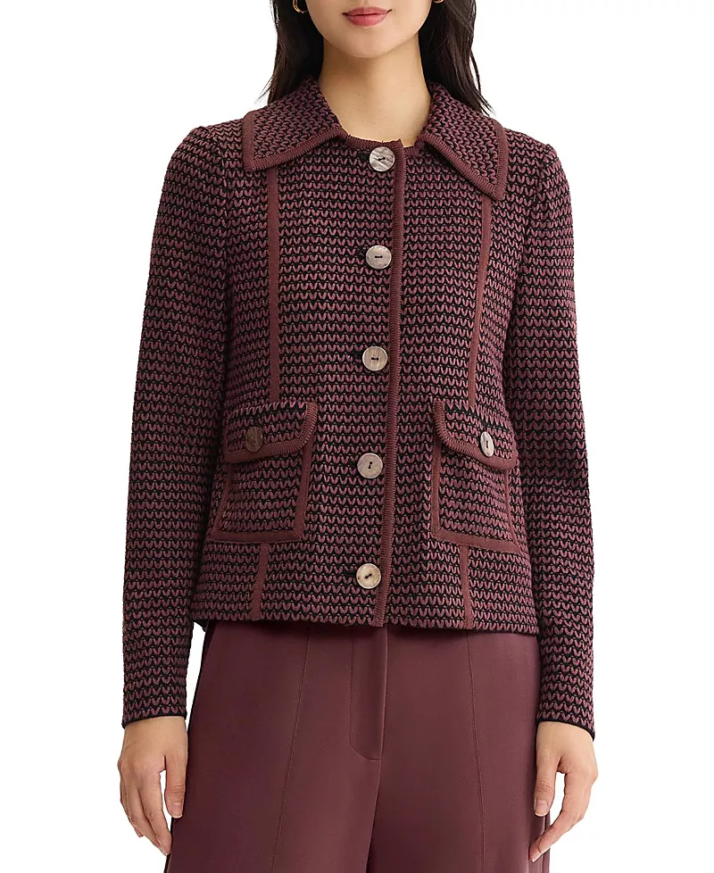 Misook Relaxed Zig-Zag Knit Jacket