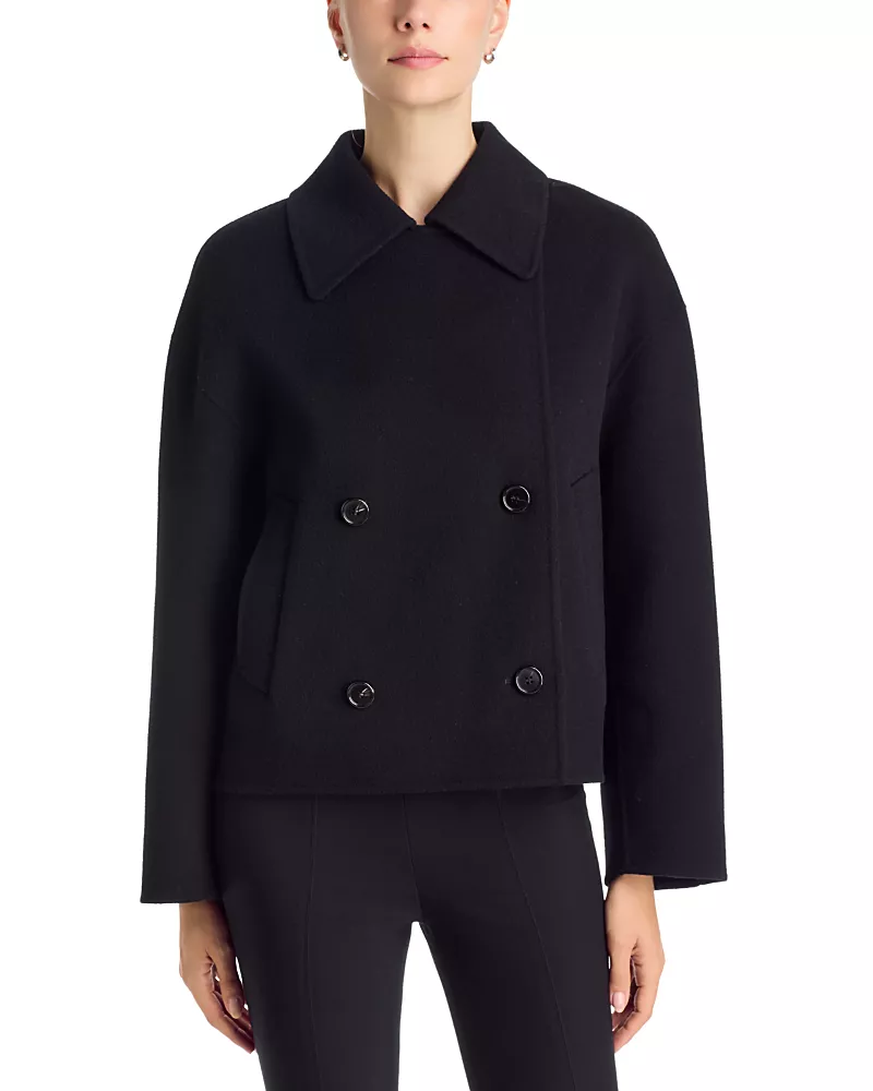 Theory Wool Blend Double Breasted Coat