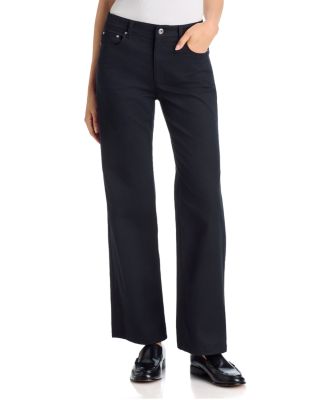 High Rise Brushed Slim Straight Jeans