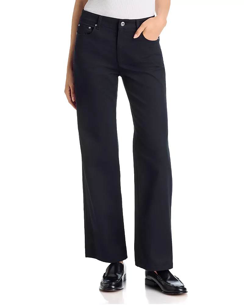 Theory High Rise Brushed Slim Straight Jeans