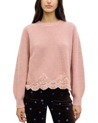 Riviera Wool Lace Hem Sweater
