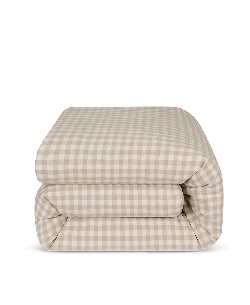 Piglet in Bed Pembroke Gingham Linen Blend Duvet Cover, Queen