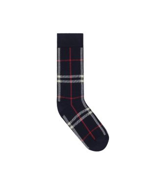  Check Cotton Cashmere Blend Socks