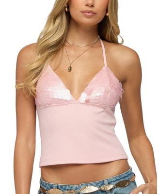  Katelyn Sequin Halter Top