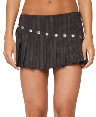 Mira Iridescent Button Pleated Skort