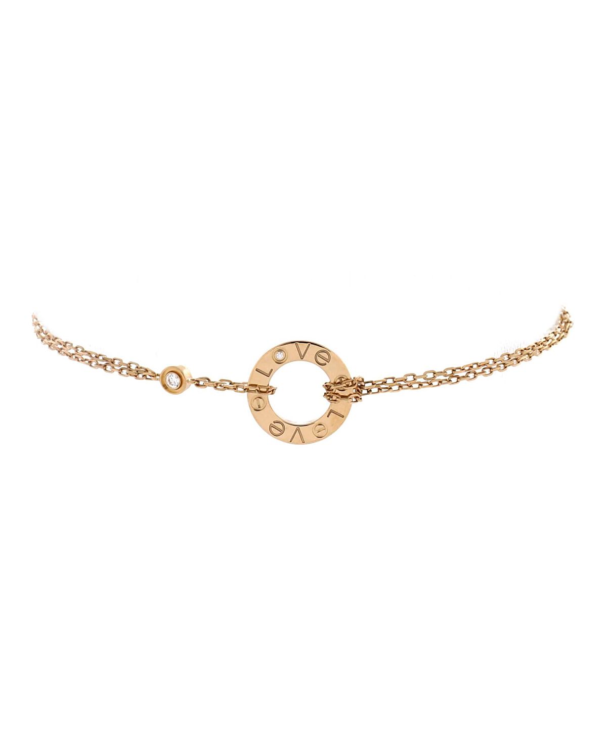 Pre-Owned Cartier 2 Diamonds Love Bracelet 18K Gold with Diamonds