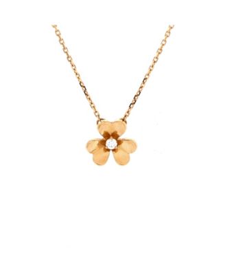 Mini Frivole Pendant Necklace 18K Gold and Diamond, 15.75"