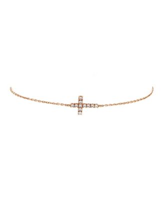 Symbols Cross Bracelet 18K Rose Gold with Diamonds
