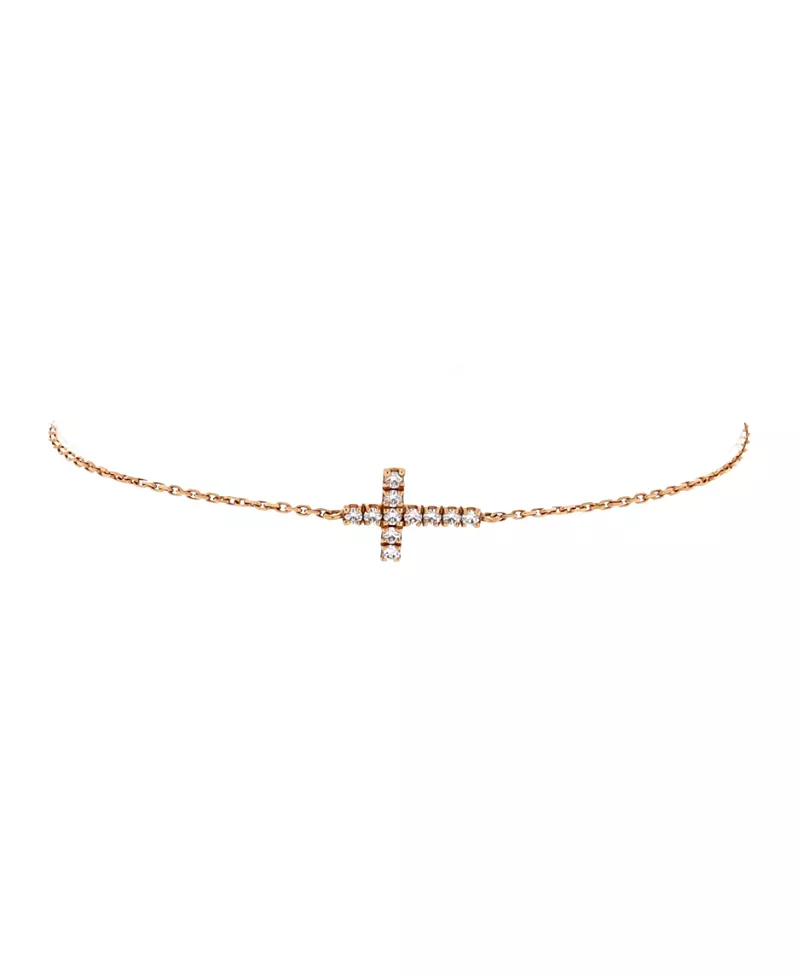 Pre-Owned Cartier Symbols Cross Bracelet 18K Rose Gold with Diamonds