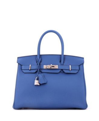 Birkin 30 Handbag Blue Togo with Palladium Hardware