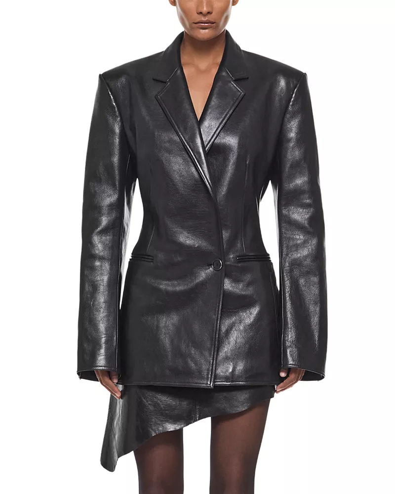 Helmut Lang Leather Sculptural Blazer