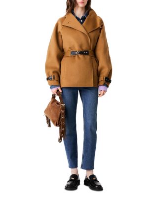 Wool Blend Belted Coat - thumbnail 2