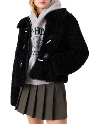 Faux Fur Long Sleeve Short Coat