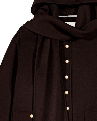 Wool Blend Hooded Long Sleeve Jacket - thumbnail 7