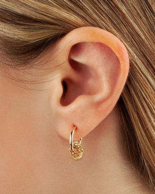 Beaded Rondelle Tube Hoop Earrings