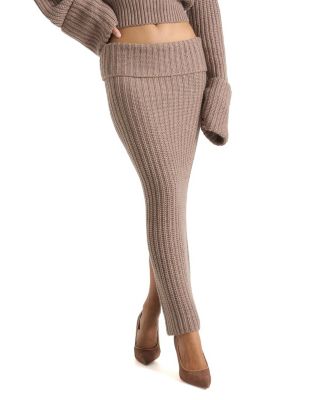 Lyra Knit Maxi Skirt with Foldover