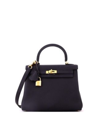 Kelly 25 Togo Leather Gold Tone Shoulder Bag