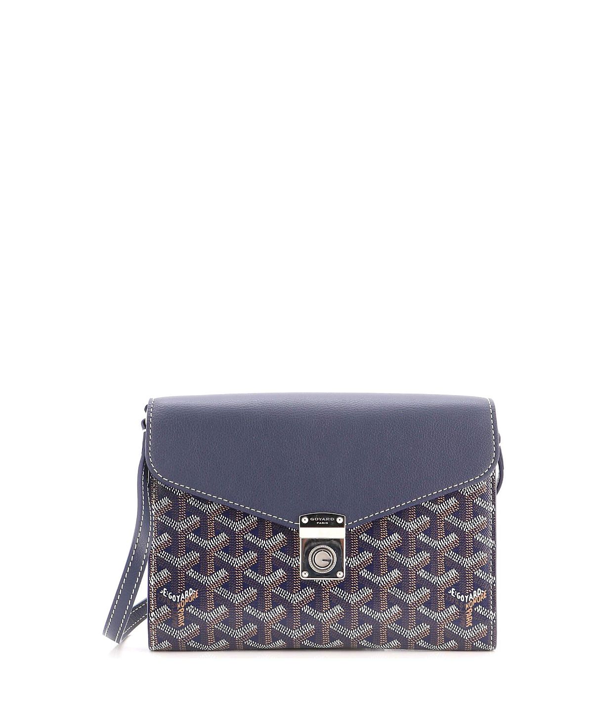 Pre-Owned Goyard Chypre Wallet on Strap Coated Canvas with Leather