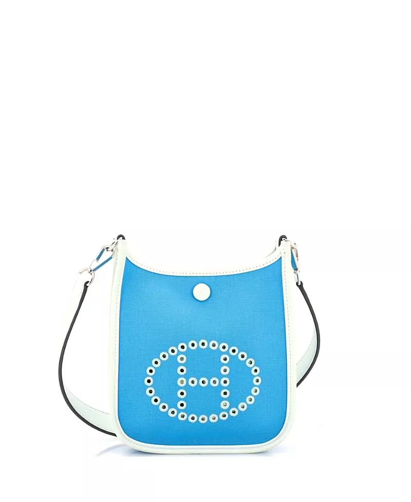 Pre-Owned HERMES Neo Evelyne Canvas & Leather Crossbody