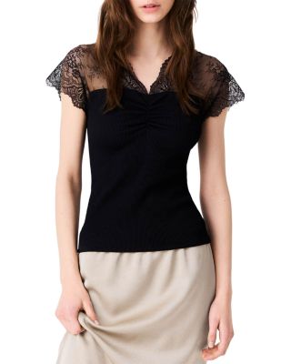 Liliona Lace Yoke Jersey Top