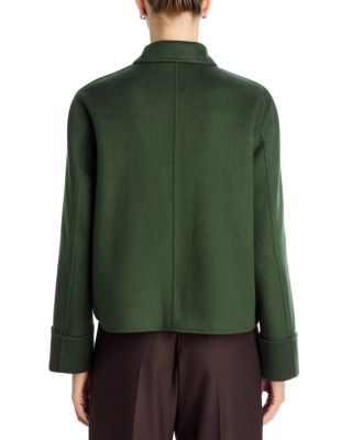 Double Face Wool Blend Boxy Cuff Jacket - thumbnail 4