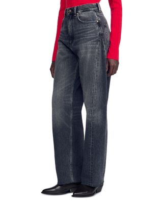 Ryan High Rise Barrel Leg Jeans in Dark Grey