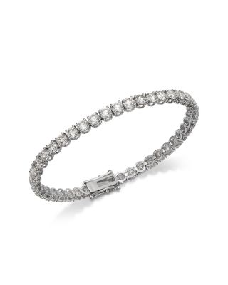 Luxe Collection Diamond Four Prong Tennis Bracelet in 14K White Gold, 10.0 tcw