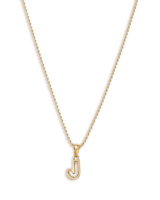 Luxe Collection Lab Grown Diamond Letter Charm Necklace in 14K Yellow Gold, 16"