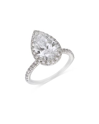 Bloomingdale's Fine Collection Luxe Collection Certified Lab Grown Diamond Pear Shaped Halo Engagement Ring in 18K White Gold, 3.5 tcw