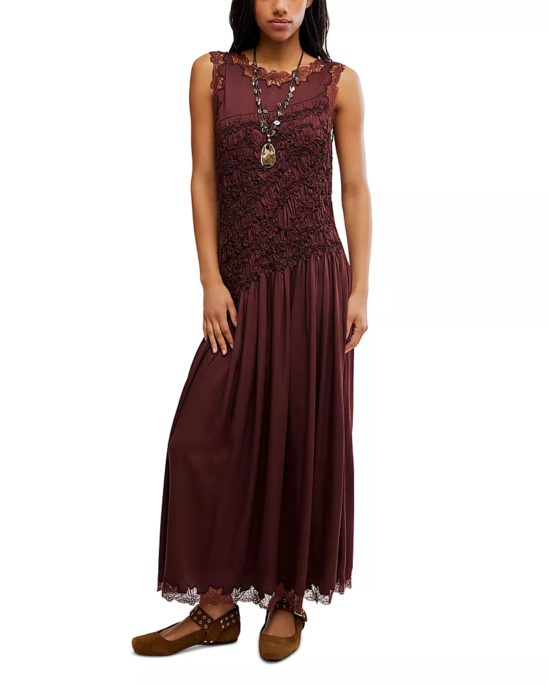 Free People Anora Lace Trim Maxi Dress