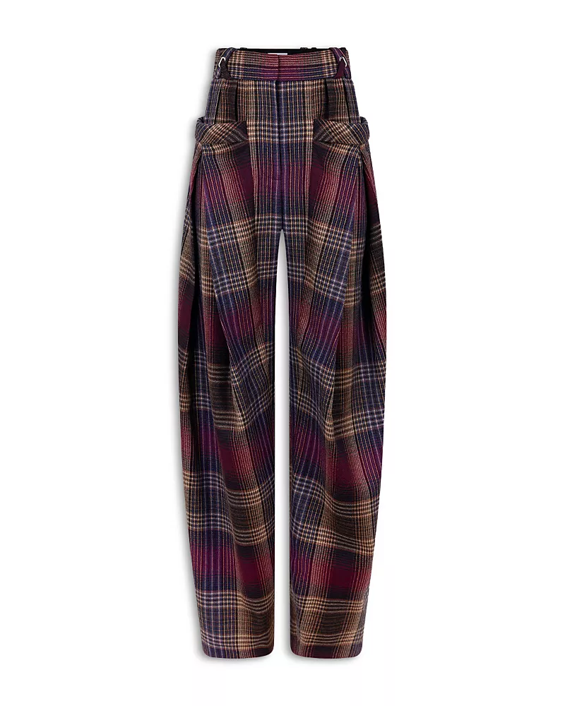Rabanne Optic Square Wool Stretch Straight Pants