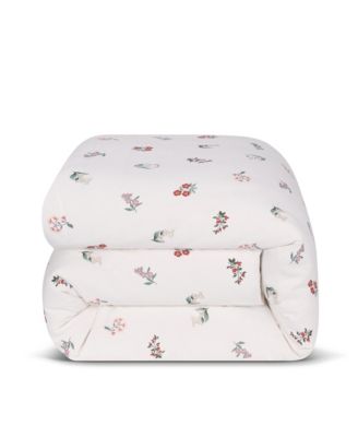 Woodland Floral Print Linen Blend Duvet Cover