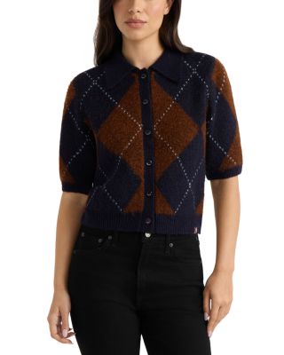 Argyle Short Sleeve Cardigan