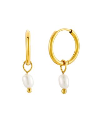  Pearl Huggie Hoops  Earrings