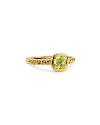 DY Mercer A&reg; Color Cable Ring in 18K Yellow Gold with Peridot 5.5mm