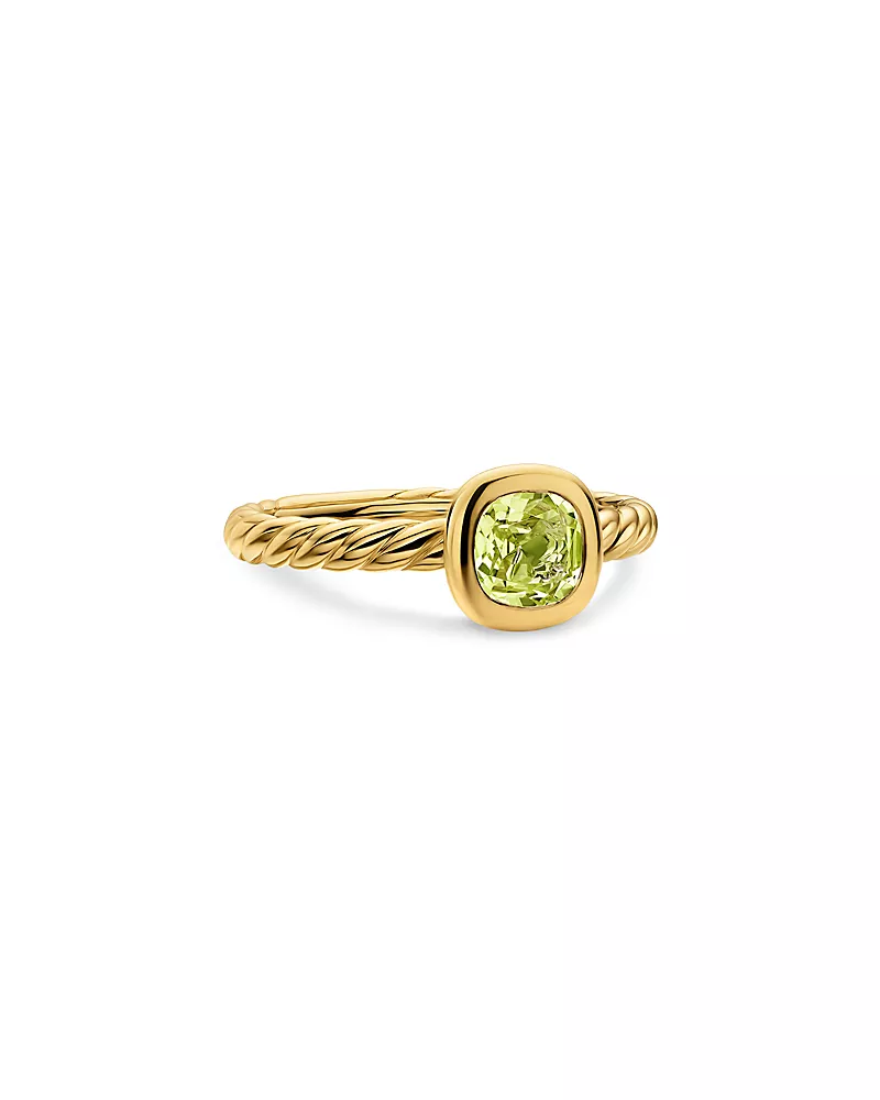 Dy Mercer A Color Cable Ring in 18K Yellow Gold with Peridot 5.5mm