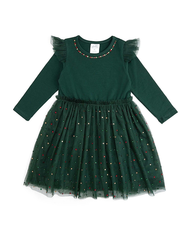 Sweet Wink Girls' Rhinestone Christmas Long Sleeve Tutu Dress - Baby, Little Kid, Big Kid
