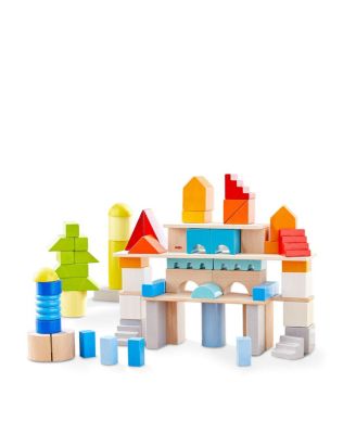 Colored Wooden Building Blocks 85 Piece Set - Age 1+