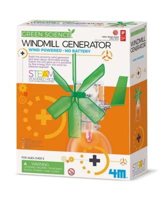  Green Science Windmill Generator DIY Mini Air Powered Turbine Kit, Ages 5+