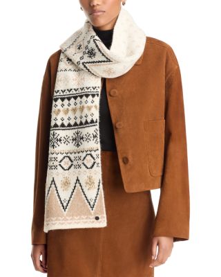 Fair Isle Metallic Knit Scarf
