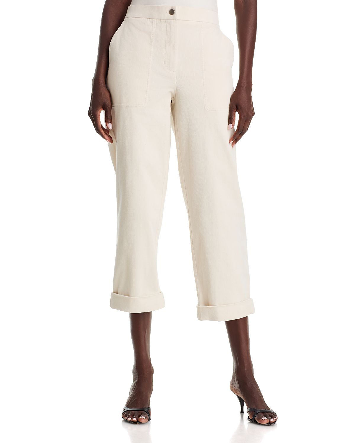 Eileen Fisher Cotton Stretch Corduroy Ankle Straight Pants