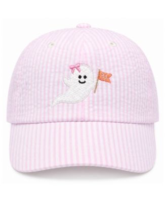  Girls' Ghost Seersucker Bow Baseball Hat