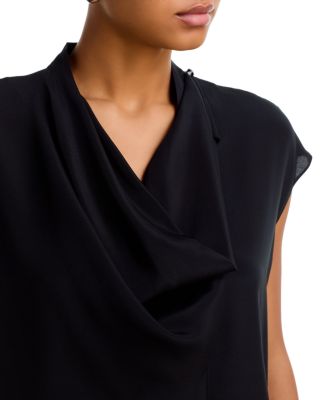 Silk Blend Drape Front Blouse - thumbnail 4