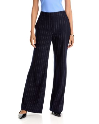 Lafayette Pinstripe Wool Jersey Flare Pant