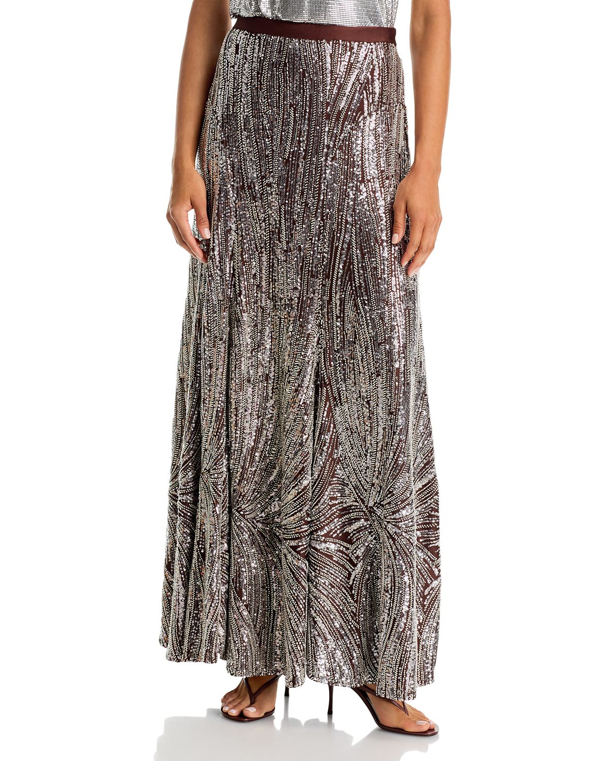 Beaded Sequined Maxi Skirt - angle 1