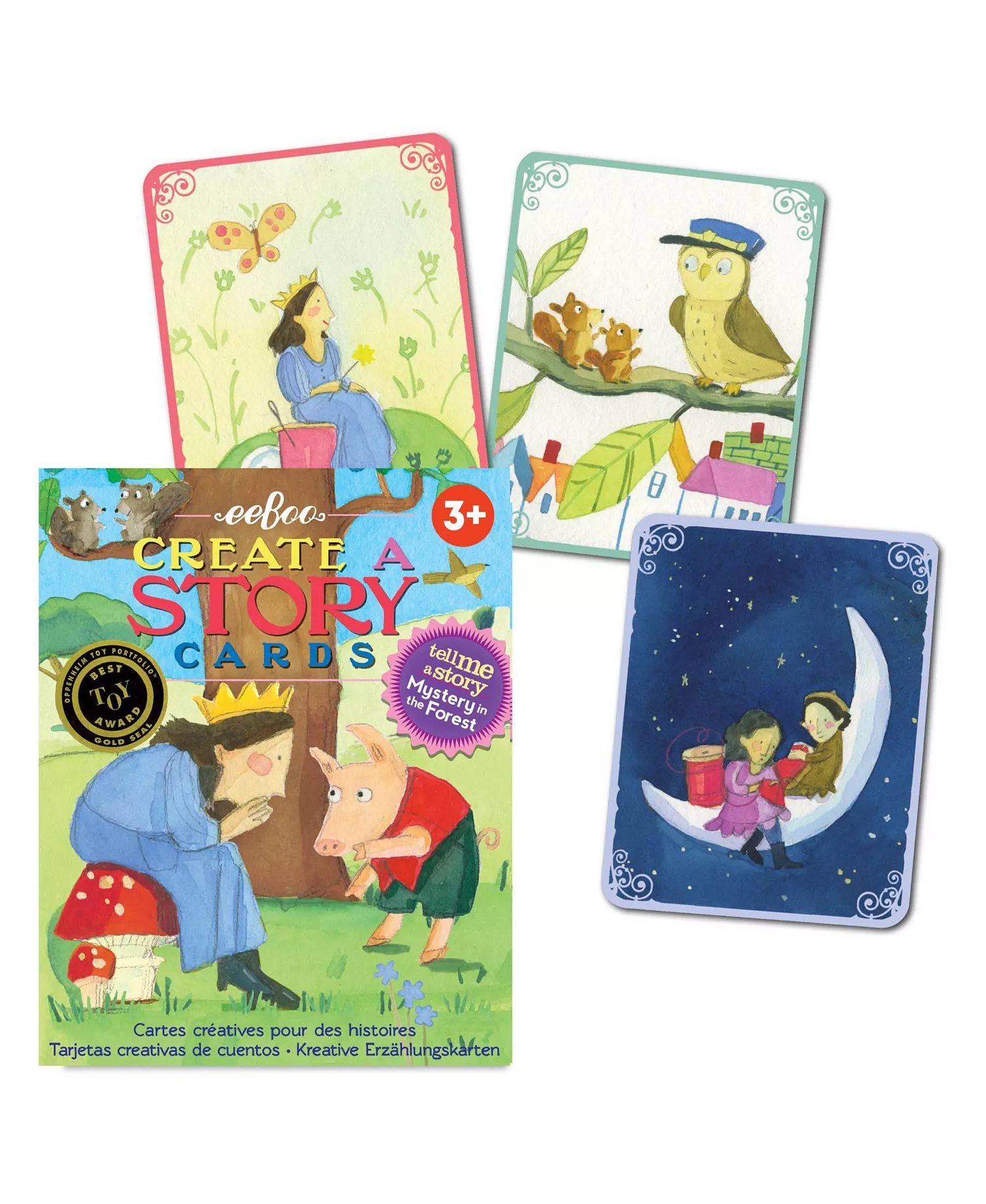 eeBoo Mystery in the Forest Create a Story cards with illustrated forest characters and scenes
